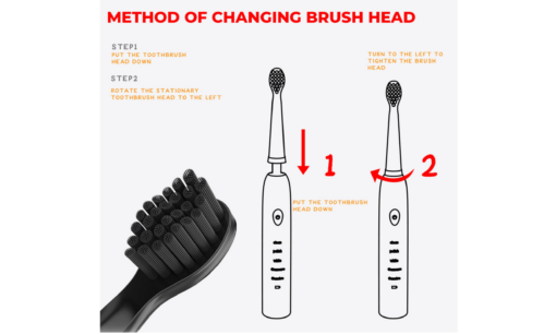 USB Rechargeable 5 Series Sonic Electric Toothbrush with Replacement 3 Head - Image 3