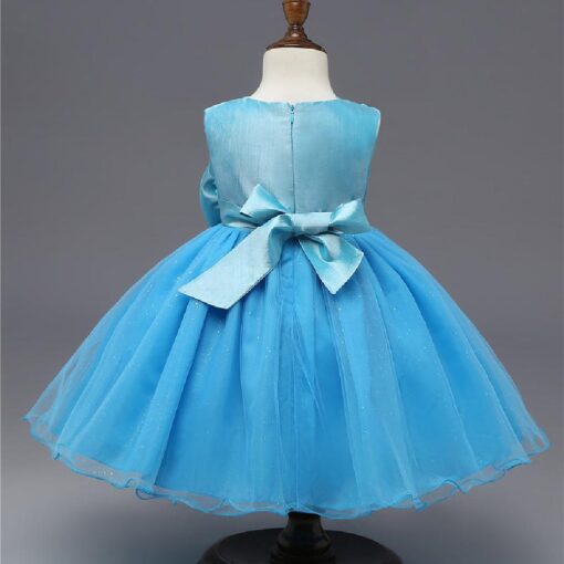 Kids Sleeveless Flowers Bowknot Princess Dress - Image 5