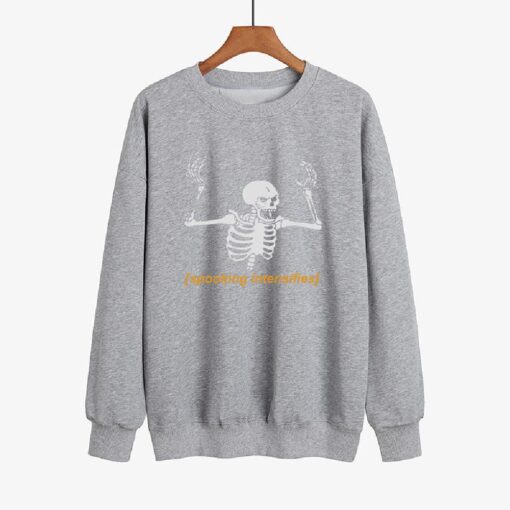 Halloween Spooking Intensifies Skull Printed Sweatshirt - Image 10