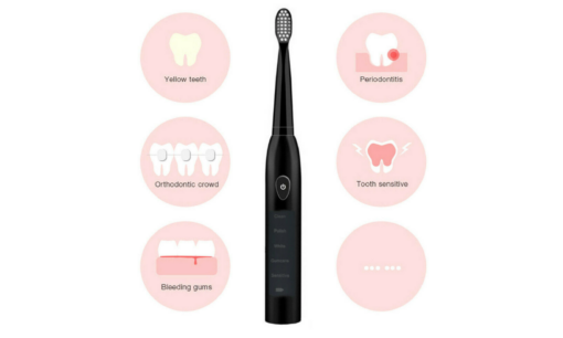 USB Rechargeable 5 Series Sonic Electric Toothbrush with Replacement 3 Head - Image 5