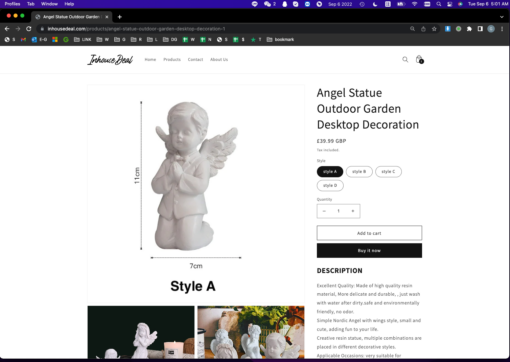 Angel Statue Outdoor Garden Desktop Decoration - Image 11