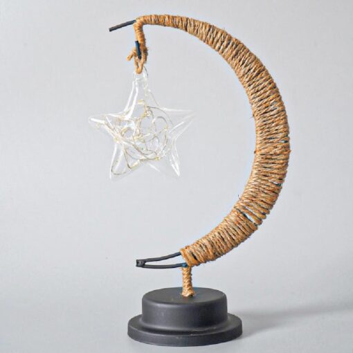 Led Half Moon Rattan Lamp - Image 11