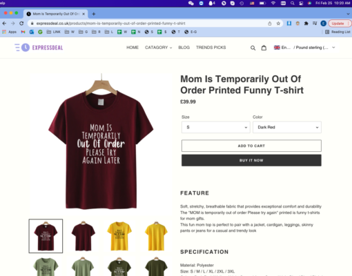 Mom Is Temporarily Out Of Order Printed Funny T-shirt - Image 9