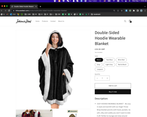 Double-Sided Hoodie Wearable Blanket - Image 9