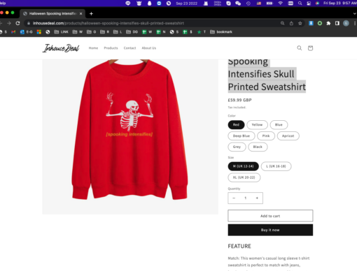 Halloween Spooking Intensifies Skull Printed Sweatshirt - Image 2