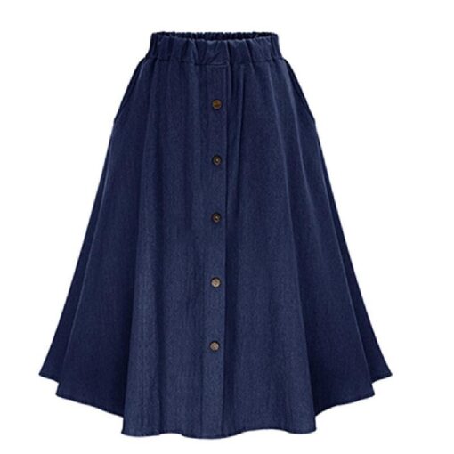 Women Fashion High Waist Denim Skirt Loose Slim Casual Skirt - Image 7