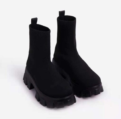 Casual Knit Platform Sock Boot - Image 5