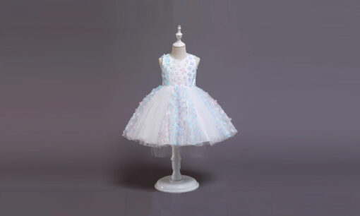 Kids Sleeveless Flower Princess Dress - Image 15