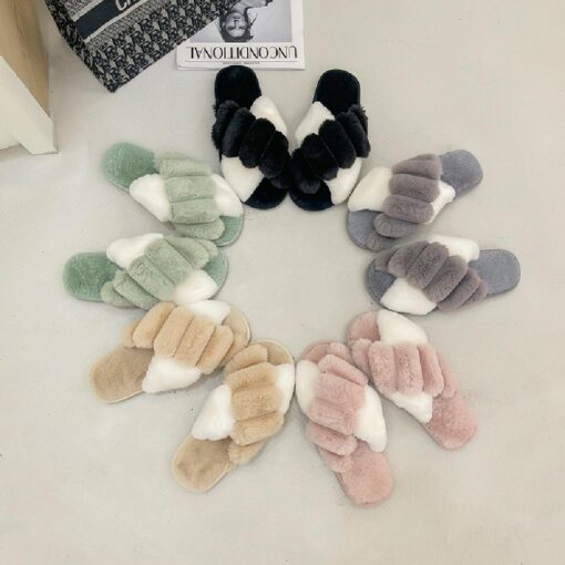 Cross Colorful Winter Fluffy Slipper - Image 12