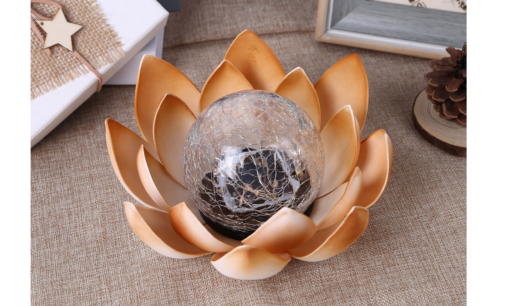 One or Two Solar Cracked Glass Ball Lotus Light 2022-03-11 NL - Image 12