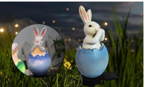 One or Two Solar Rabbit Shaped Sculpture Garden LED Light - Image 26