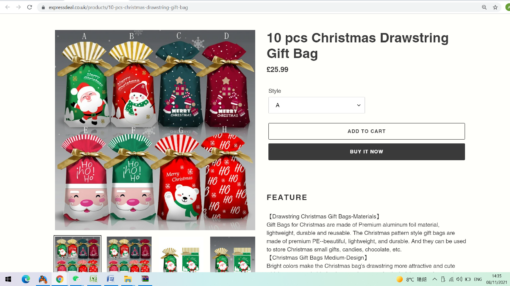 10 pcs Christmas Drawstring Gift Bag - Image 11