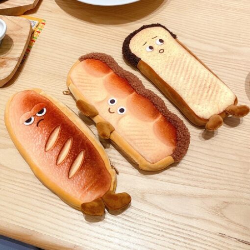 One or Three Funny Bread Pencil Case Creative Plush Pencil Bag - Image 5