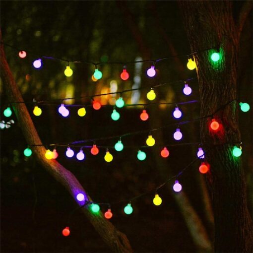 7M 50 LED 8 Lighting Modes Garden Outdoor Solar Sparkling Bulbs Bulbs String Lights - Image 2