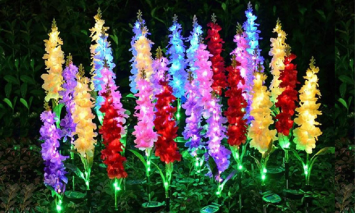 One,Two or Four  Solar Artificial Violets Flowers Lights