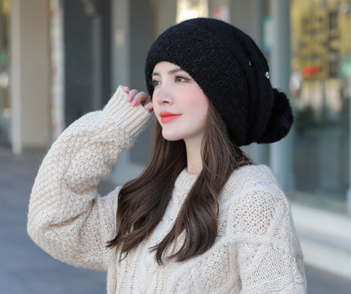 Warm Oversized Beanie with Optional Face Mask Cover - Image 6