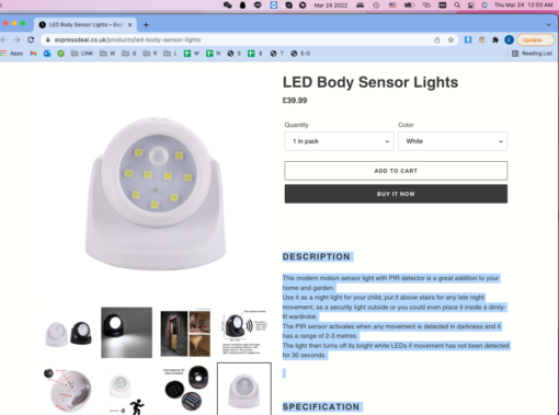 One, Two or Four LED Body Sensor Lights - Image 12