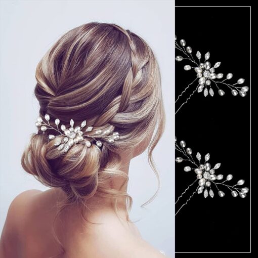 Extra Long Pearl and Crystal Beads Hair Accessories Set - Image 3