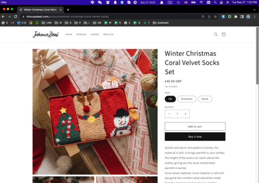 Winter Christmas Coral Velvet 3 Pairs Socks Set - Image 9