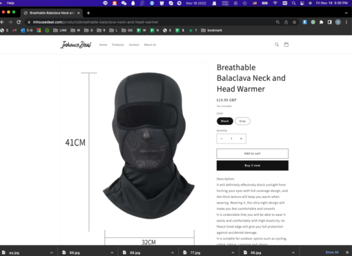 Breathable Balaclava Neck and Head Warmer - Image 3