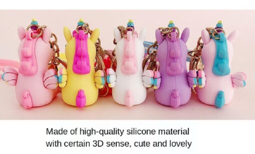 One or Five Silicone Unicorn Doll Key Chain Hanging Ring Ornaments - Image 14