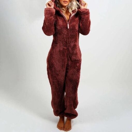 Womens Fleece Teddy onesie -7color - Image 6