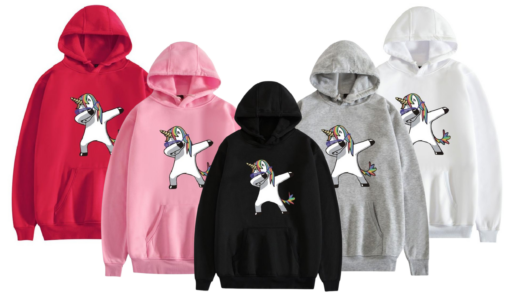 Unisex Dab Swag Unicorn Hooded Sweatshirt - Image 3