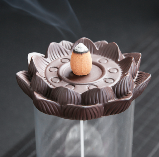 Monkey or Lotus Waterfall Incense Holder with optional cones - Image 3