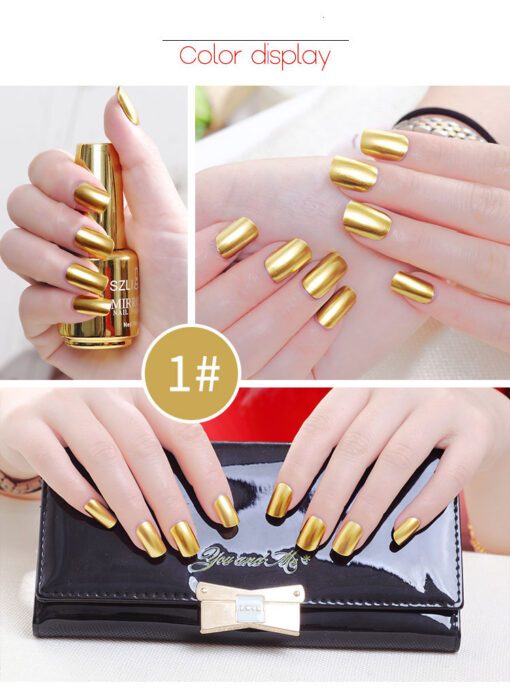 18ml 12 Color Metallic Nail Polish Mirror Colorful Varnishes Metal Color Nail Art Long-lasting - Image 3