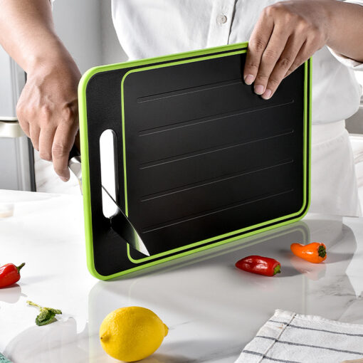 Multifunctional Fast Thawing Aluminum Alloy Spray Paint Double-Sided Cutting Board with Sharpener - Image 8