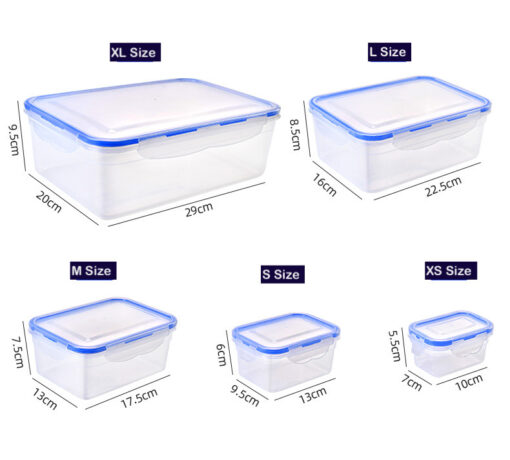 Food Storage Bento Box Fruit Vegetable Fresh Keeping Sealed Microwavable Square Crisper Transparent Lunch Box Kitchen Container - Image 3