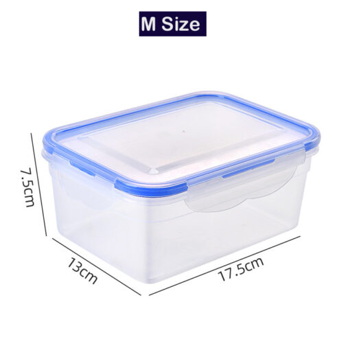 Food Storage Bento Box Fruit Vegetable Fresh Keeping Sealed Microwavable Square Crisper Transparent Lunch Box Kitchen Container - Image 4