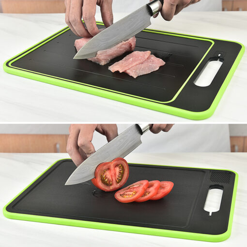 Multifunctional Fast Thawing Aluminum Alloy Spray Paint Double-Sided Cutting Board with Sharpener - Image 4