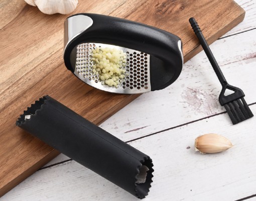 One or Three Piece Manual Stainless Steel Garlic Presses Set