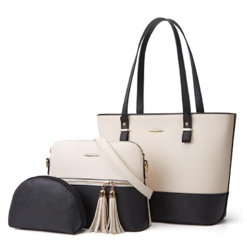 3 In 1 Luxury PU Leather Hand Bags Set - Image 3