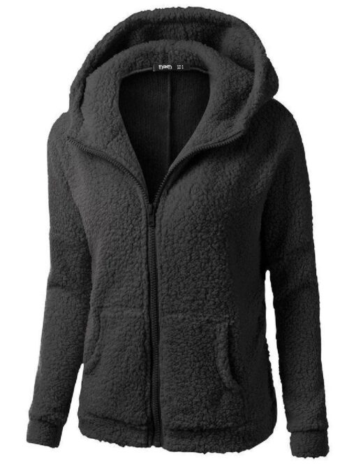 Women's Plush Hoodie Sweater Jacket