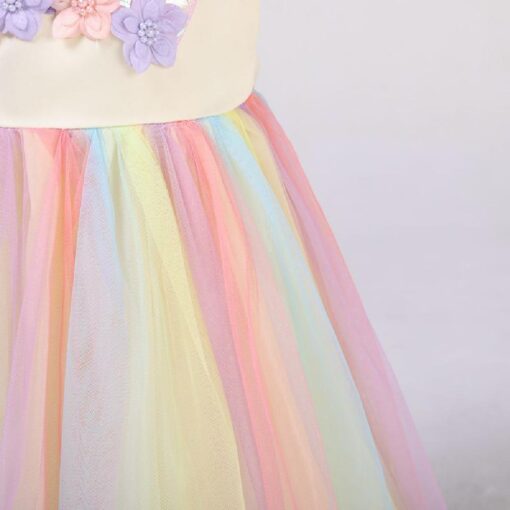 Kids Sleeveless Rainbow Unicorn Princess Dress - Image 10