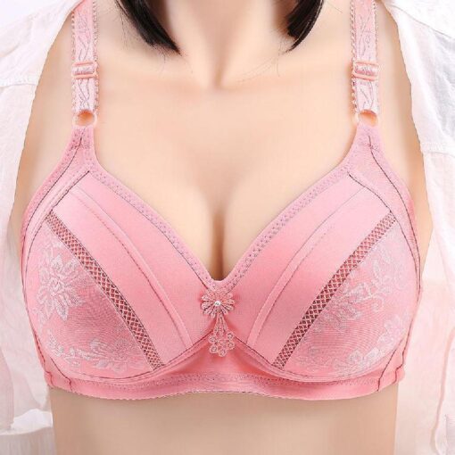 Breathable Comfortable Gathered Push Up Bra - Image 4