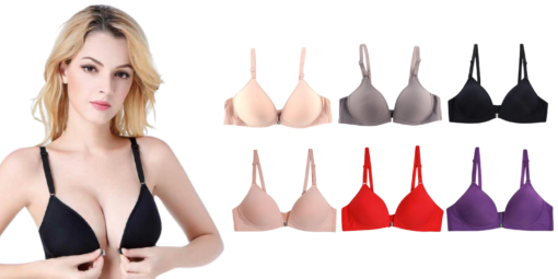 3 pack Women's Seamless Front Closure Bra  Push Up Bra -