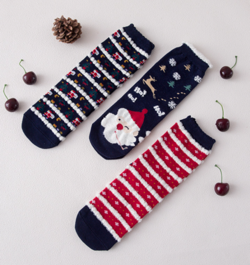 3 Pairs Christmas Cotton Socks - - Image 22