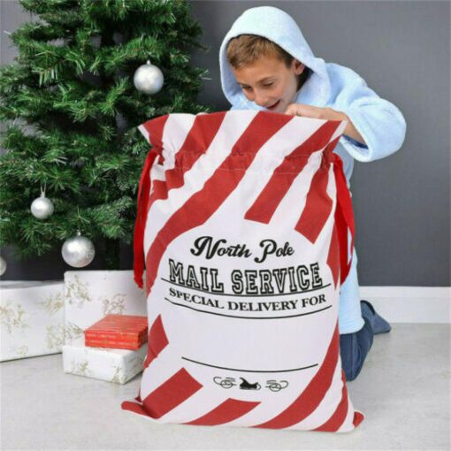 One or Two Large Canvas Christmas Drawstring Bags - Image 8