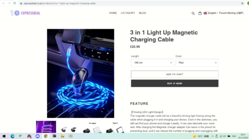 3 in 1 Light Up Magnetic Head Charging Cable - Image 19