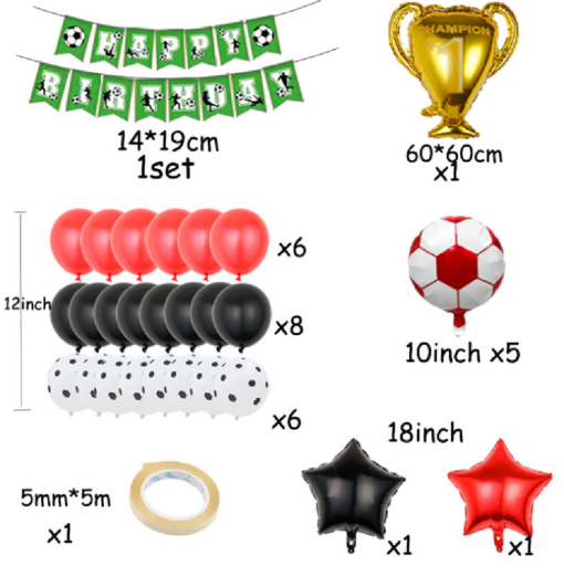 29pcs Birthday Football Party Decorations Set - Image 7