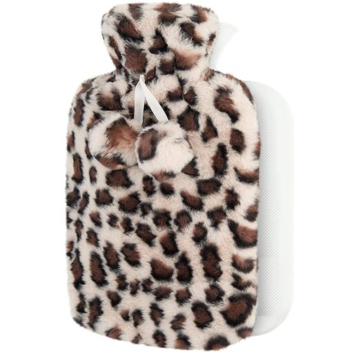 Hot Water Bottle with Leopard Print Cover - Image 7