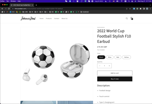 2022 World Cup Football Stylish Earbud - Image 10