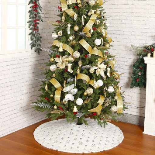 78, 90, 120 or 140 CM Faux Fur Christmas Tree Skirt - Image 18