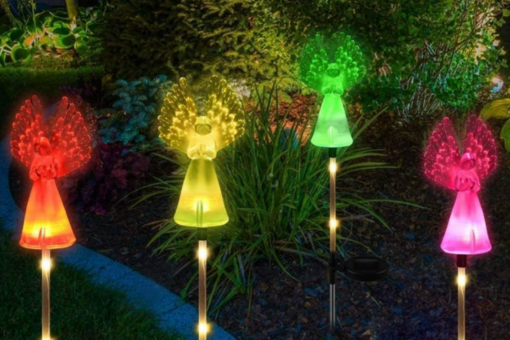 One or Two or Three Changing Colour Solar Angel LED Light