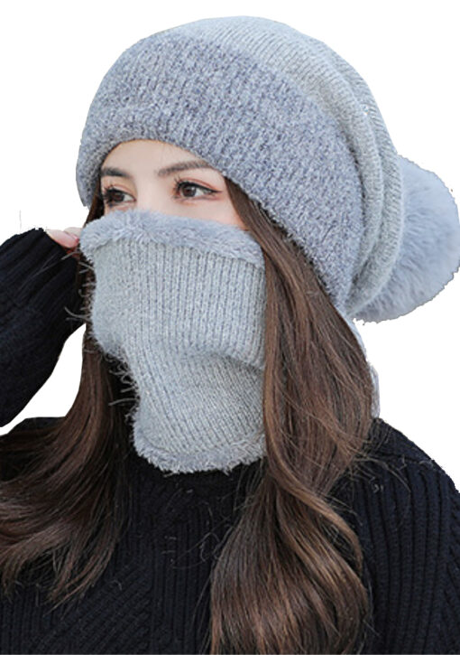 Warm Oversized Beanie with Optional Face Mask Cover - Image 14