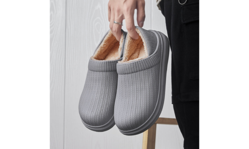 Non-Slip Rubber Slippers with Short Fleece - Image 13