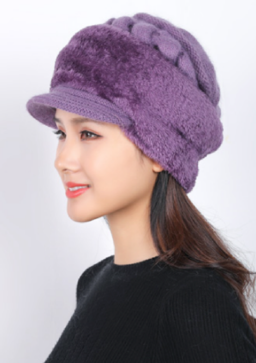 Women's Windproof Knitted Fleece Lined Hat with 2 in 1 Neck Warmer and Mask - - Image 23